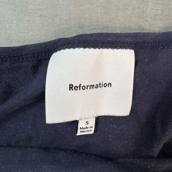Reformation Addison Navy Shirt - Picture 6 of 6